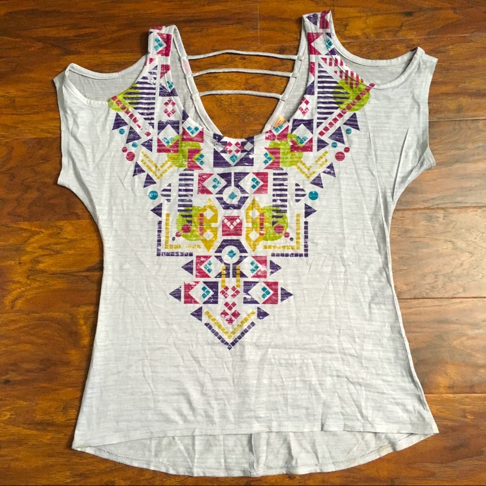 Eyeshadow cold shoulder top, juniors size small